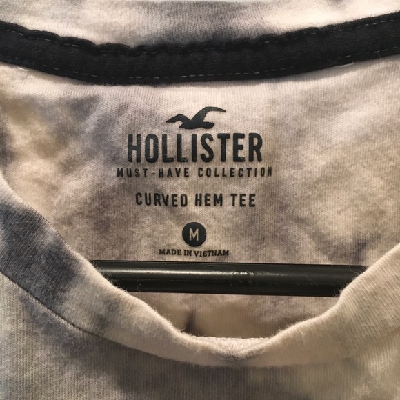 Hollister Curved Hem Tie Dye Rose Print Tshirt M - Picture 3 of 3